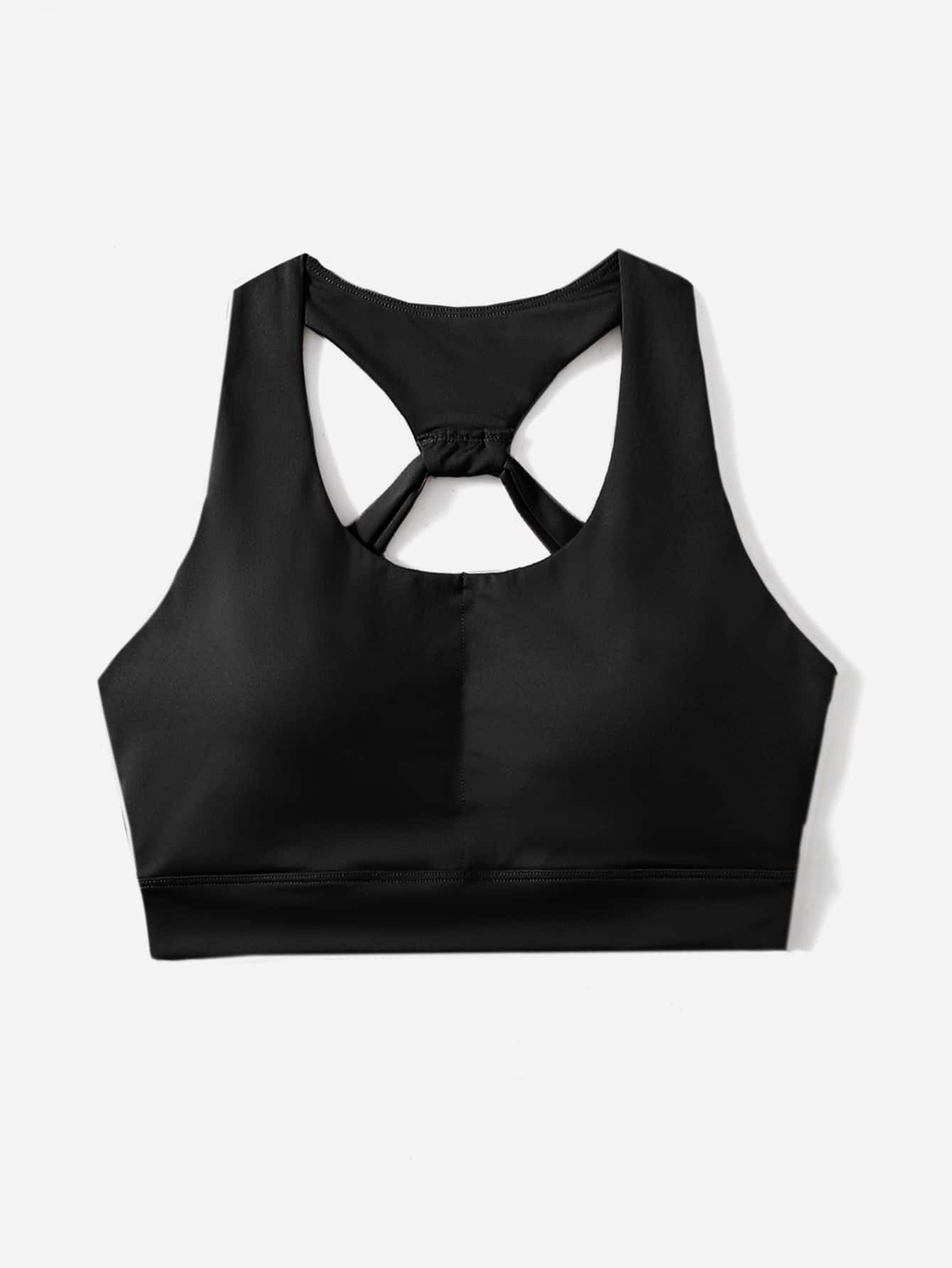 Women's Cut Out Back Sports Bra Casual Gym Activewear Yoga Top Workout Tank Bra Comfortable Seamless Slim Fit Fitness Shirt