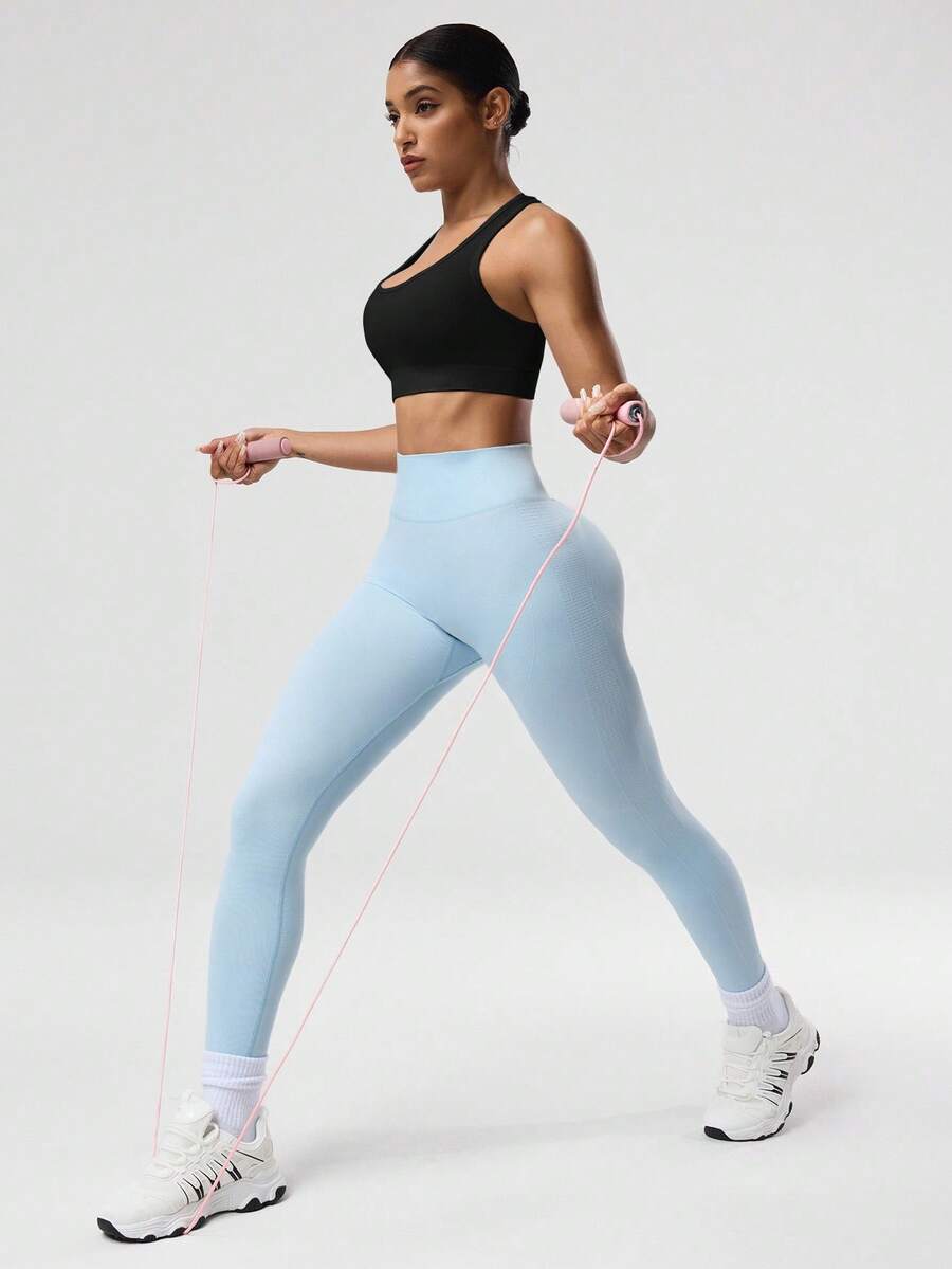 Women's Solid Color Sleeveless Yoga Racerback Tank Top Seamless Exercise Sports Bra Gym Activewear Workout Shirt Slim Fit Casual