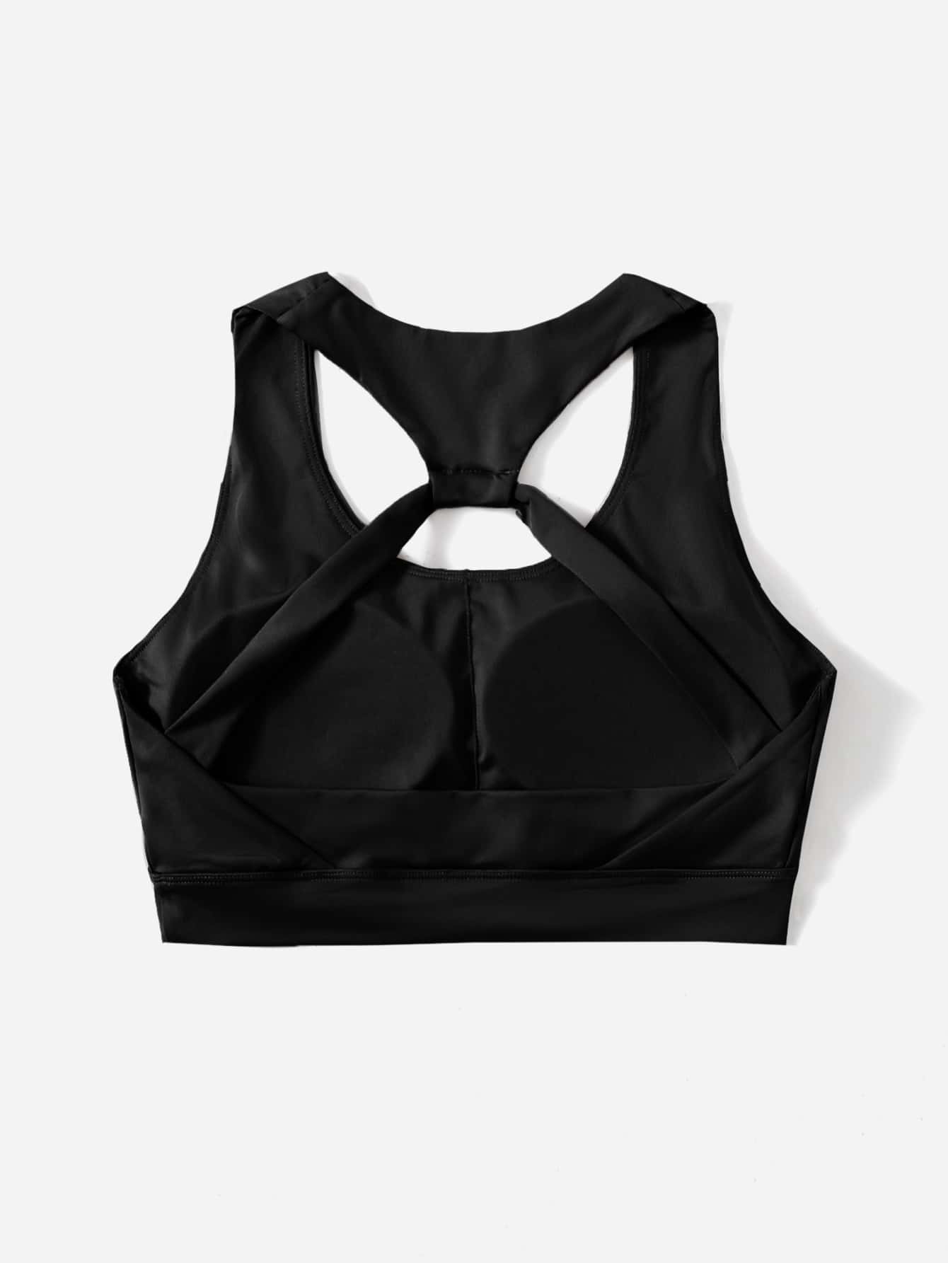 Women's Cut Out Back Sports Bra Casual Gym Activewear Yoga Top Workout Tank Bra Comfortable Seamless Slim Fit Fitness Shirt